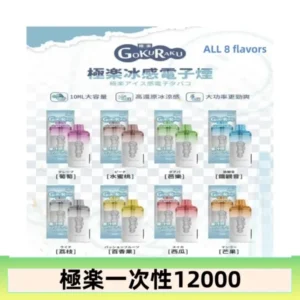 【8種口味】極楽 12000口一次性電子煙|超大容量 |口感絲滑|新品